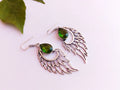 Boucles d'oreilles ailes d'ange en péridot