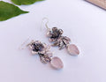 Boucles d'oreilles quartz rose en plaqué argent