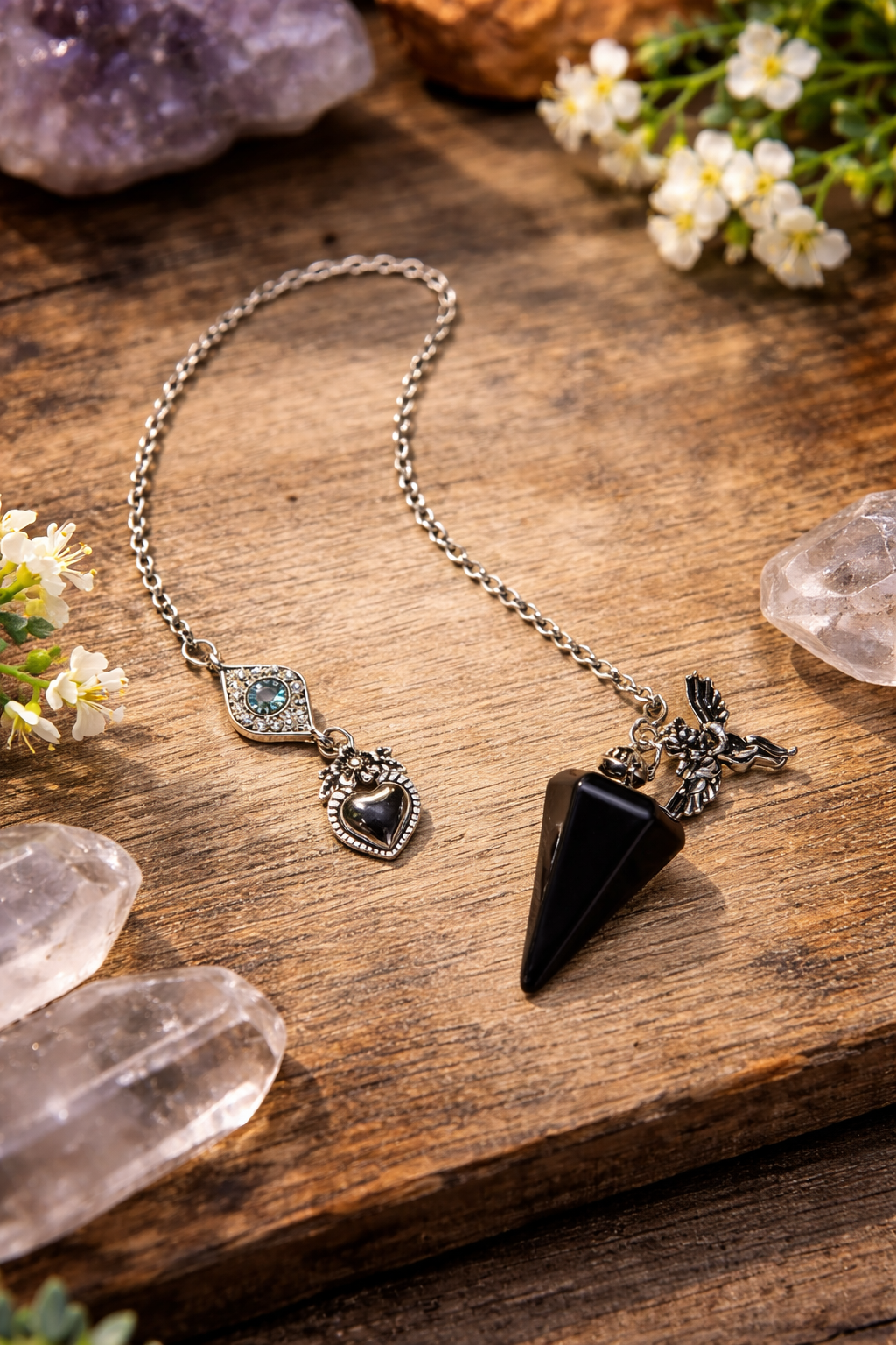 Pendule hexagonal onyx noir