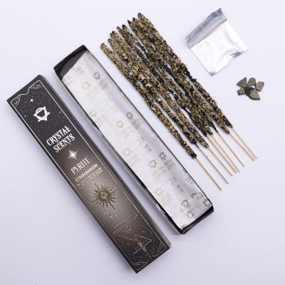 Encens herbe et cristaux de pyrite